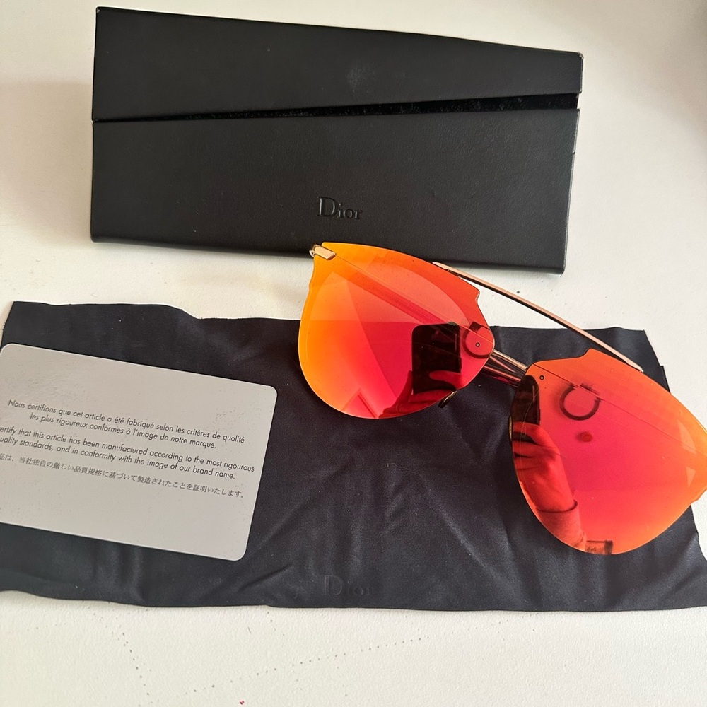 2016 Dior Vibrant Orange and Red Aviator Sunglasses